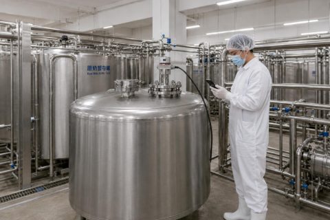 80 GHz雷达物位计在乳制品厂不锈钢储罐的应用