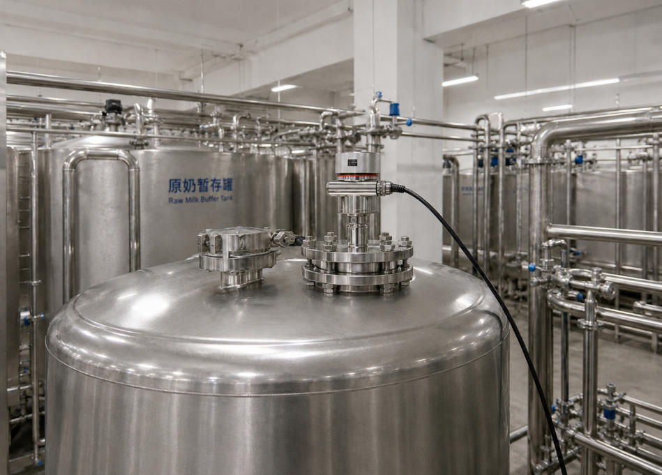 80 GHz雷达物位计在乳制品厂不锈钢储罐的应用