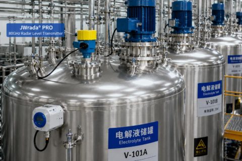 计为 JWrada® PRO 系列 80GHz 雷达液位计成功应用于宁德时代新能源电池项目