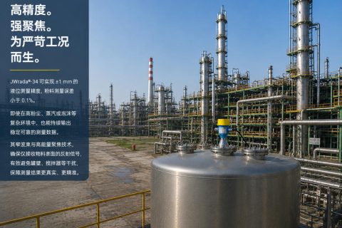 JWrada®-34雷达物位计：80GHz高频雷达技术助力复杂工况精准测量