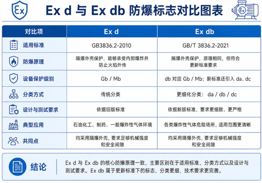 Ex d 与 Ex db 防爆标志解析